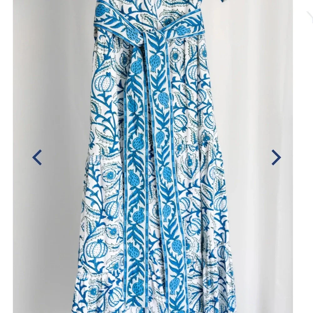 Erica Wilson Nantucket XS Pomegranate Print Maxi or Midi Long Dress - Picture 8 of 11